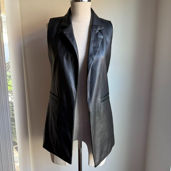 Sincerely Jules Faux Leather Black Vest - Size Small NWT - Picture 1 of 6